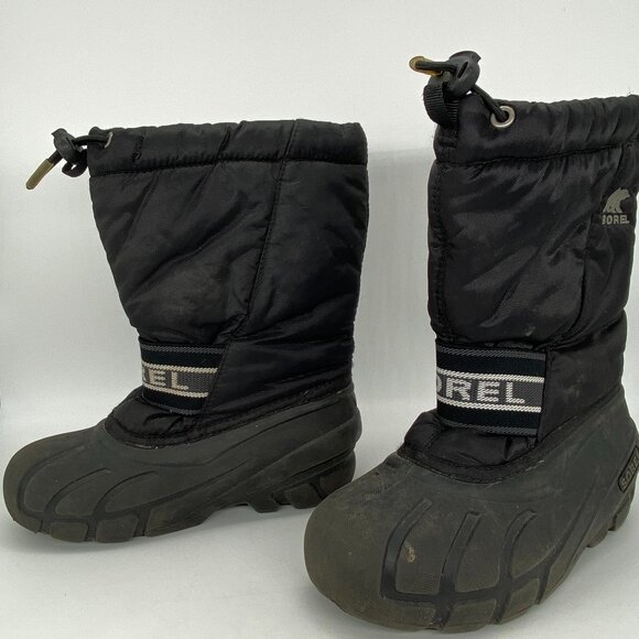Sorel Snow Boots Insulated 1831 Removable Liners Youth 13 NC1799-011 Black - Picture 2 of 14